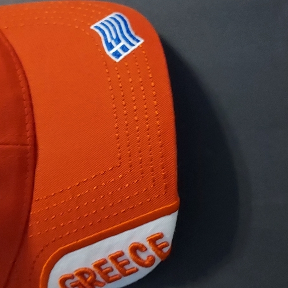 Greece Cap Flag,Greek Alphabet ,Size 56 cm has Adjustable strap. GUC,Orange. - Picture 2 of 8